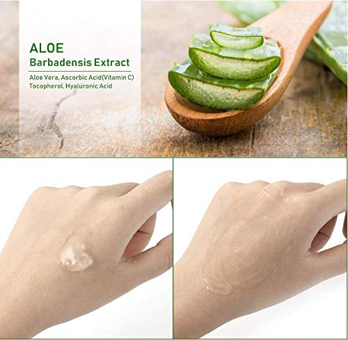 Aloe Vera gel contains hyaluronic acid, 100% natural, suitable for face, body, hair, facial moisturizing, after sun body-sunburn care (250ML, 1PC)