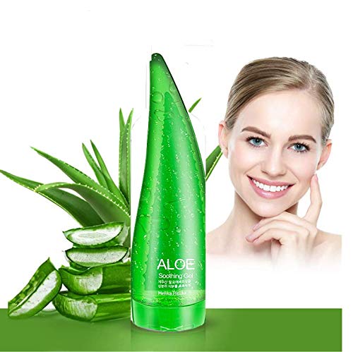 Aloe Vera gel contains hyaluronic acid, 100% natural, suitable for face, body, hair, facial moisturizing, after sun body-sunburn care (250ML, 1PC)