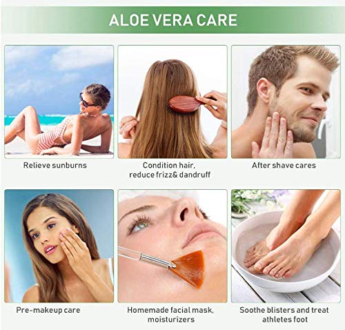 Aloe Vera gel contains hyaluronic acid, 100% natural, suitable for face, body, hair, facial moisturizing, after sun body-sunburn care (250ML, 1PC)