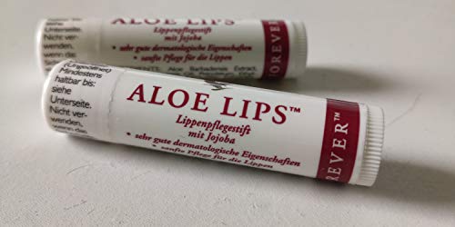 Aloe Vera Lips Lip – Lápiz labial de aloe Lips – Juego de 2 unidades – con aloe vera y jojoba – Forever Living FLP – Original