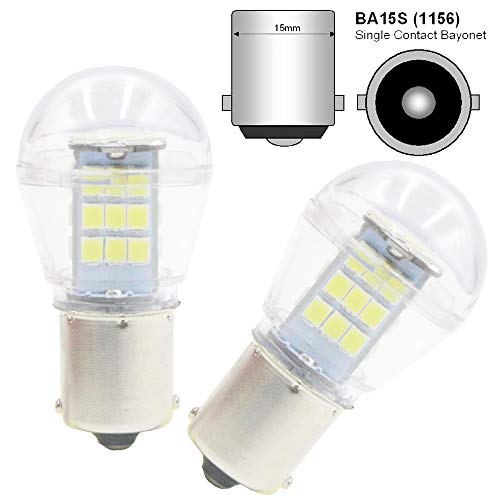 ALOPEE Paquet de 2 1156 BA15S 1141 1003 7506 1073 Lumière à DEL Blanche 9-30V-DC, 2835 Fiale de Rechange 33 SMD pour Fiale D'intérieur da Campo per Camping-Car