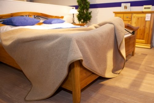 Alpaca - Manta de lana (20% alpaca, 80% lana de merino), plástico, marrón claro, 220 x 200 cm