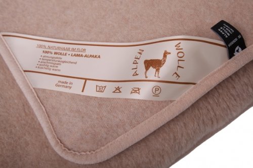 Alpaca - Manta de lana (20% alpaca, 80% lana de merino), plástico, marrón claro, 220 x 200 cm