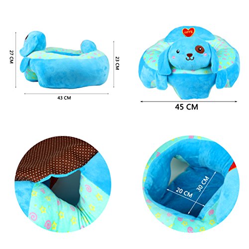 Alpacasso Creative Baby Nursing Silla segura para sentarse, cómodo bebé Apoyo Alimentar Sofá de seguridad Juguetes de regalo de felpa. (Blue Dog)