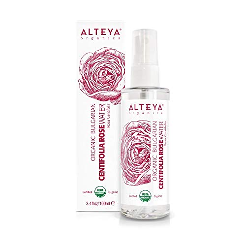 Alteya Organic Centifolia Rose Water Spray 100 ml – 100% orgánico certificado USDA auténtico puro natural rosa Centifolia flor vapor-destilada y vendida directamente por el Rose Grower Alteya Organics