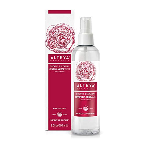 Alteya Organic Centifolia Rose Water Spray 250 ml – 100% orgánico certificado USDA auténtico puro natural rosa Centifolia flor vapor-destilada y vendida directamente por el Rose Grower Alteya Organics