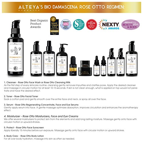 Alteya Organic Crema Hidratante de Noche Bio Damascena (50 ml) – Rejuvenecedor – Basada en Esencia de Aceite de Rosa Damascena de Bulgaria Veindida por el Cultivador Organico Alteya Organics y con Certificado NaTrue