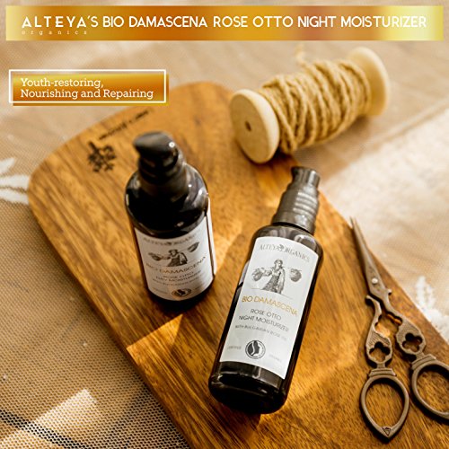 Alteya Organic Crema Hidratante de Noche Bio Damascena (50 ml) – Rejuvenecedor – Basada en Esencia de Aceite de Rosa Damascena de Bulgaria Veindida por el Cultivador Organico Alteya Organics y con Certificado NaTrue