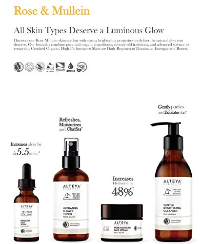 Alteya Organic Crema Pure Moisture Face Cream Rosa y Mullein 50 ml – Crema facial certificada NaTrue