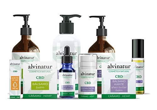 ALVINATUR - Sérum facial CBD 30ml, Ideal para cuidado intensivo y masajes faciales, Enavse de cristal con gotero