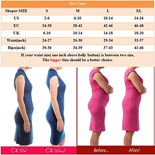 AMAGGIGO Shapewear - Braga Faja Reductora y Moldeadora Invisible para Mujer (M/L 2=M (Fits Waist 26-30 Inch), Negro-B)