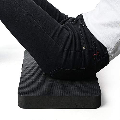 Amasawa 45 x 28 x 4 cm Almohadilla de Rodillas Gruesa para Rodillas Portátil Multifuncional para el Hogar Baño de Bebé Jardinería Ejercicio de la Yoga (Negro)