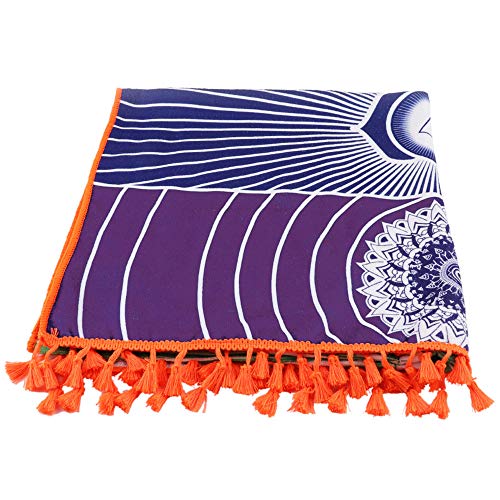 Amasawa 75cm*150cm Indiano Yoga Tapestry Chakra Yoga de Playa Tapices Colgantes Utilizado para Hogar Viajes Decoración del Hogar (Arco Iris)