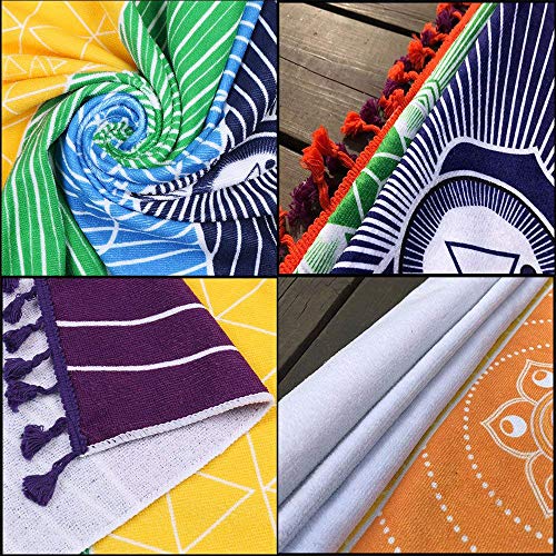 Amasawa 75cm*150cm Indiano Yoga Tapestry Chakra Yoga de Playa Tapices Colgantes Utilizado para Hogar Viajes Decoración del Hogar (Arco Iris)