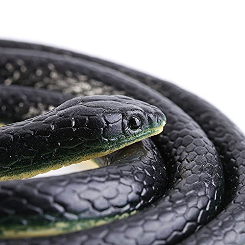 Amasawa Serpientes de Goma,Juguete de jardín de Goma en Forma de Serpiente 130cm Negro,Inicio Jardin Truco Broma de Halloween Prop.