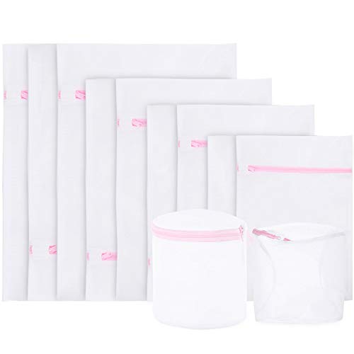 AMAYGA 11PCS Bolsa para Lavadora Bolsa para la Colada con Cremallera Cerrada Bolsa Malla de Lavandería Protección Completa Reutilizable para Blusas Delicadas,Calcetería,Ropa Interior,Sujetador