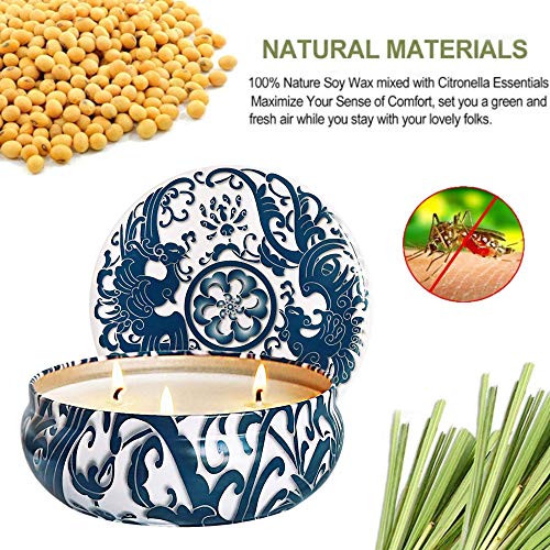 AMAYGA Velas de Citronela Antimosquitos Grande, Velas Aromaticas Perfumadas de Soja Ardientes,Velas Repelentes de Insecto Mosquitos para Exteriores,Camping,Jardín
