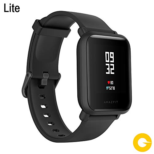 Amazfit Bip Lite SmartWatch Monitor de Actividad Fitness Resistente al Agua 30 Metros Pulsómetro Modos Deportivos iOS & Android (Versión Internacional - 45 días de Batería) Negro