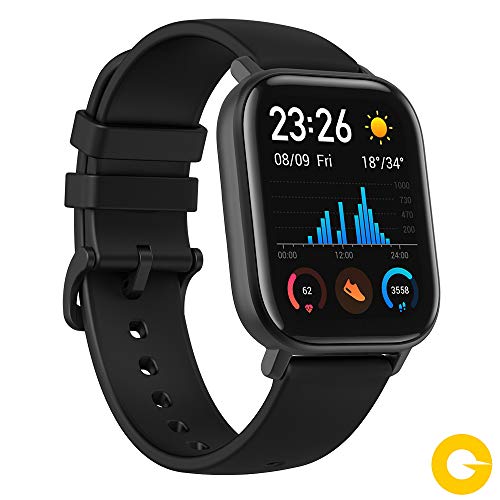 Amazfit GTS Reloj Smartwactch Deportivo | 14 días Batería | GPS+Glonass | Sensor Seguimiento Biológico BioTracker™ PPG | Frecuencia Cardíaca | Natación | Bluetooth 5.0 (iOS & Android) Negro