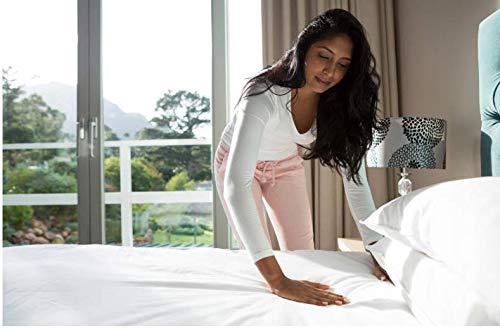 Amazinggirl Sabana encimera Blanca Algodon Poliester 160 x 250 cm - sábanas encimeras Blancas sabanas sin Goma, Telas por Metro Cama Toalla