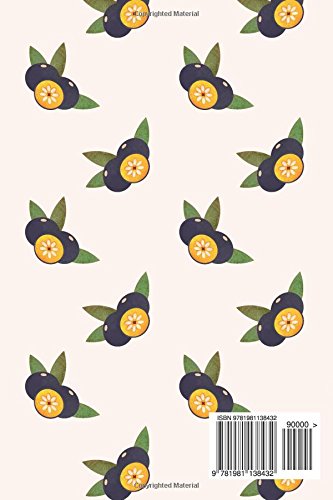 Amazon Acai Notes: 6"x9" Unruled Blank Notebook Watercolor Texture Design Tropical Organic Fruit Pattern Cover. Matte Softcover Note Book Journal