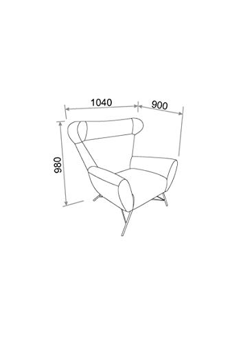 Amazon Brand - Movian Galga - Silla relax, 90 x 105 x 98 cm (largo x ancho x alto), azul oscuro (tapizado Sawana)