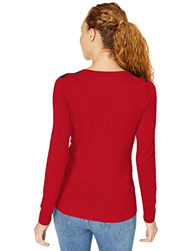 Amazon Essentials Lightweight Crewneck Sweater Sudadera, Red Argyle, XXL
