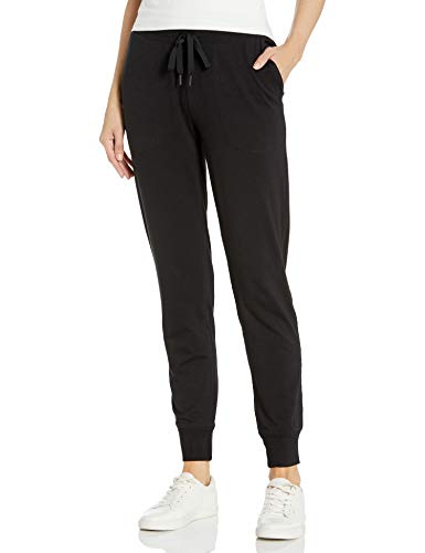 Amazon Essentials - Pantalón de mujer de algodón terry para correr, Negro, US XS (EU XS - S)