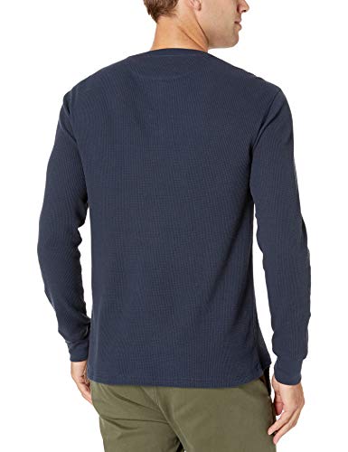 Amazon Essentials Slim-Fit Long-Sleeve Waffle Henley Shirts, Marino, US M (EU M)