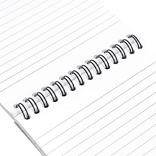 AmazonBasics - Bloc de notas de anillas, encuadernación superior, 160 hojas a rayas, 12,5 x 20 cm, 10 unidades