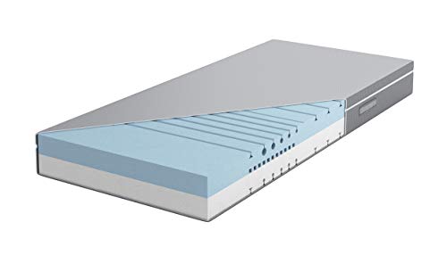 AmazonBasics Colchón 2 en 1 en espuma híbrida con 2 niveles de rigidez, H3 semi firme y H4 firme, 90x200 cm