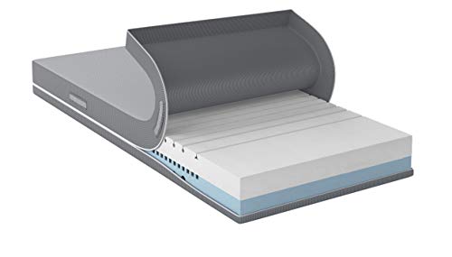 AmazonBasics Colchón 2 en 1 en espuma híbrida con 2 niveles de rigidez, H3 semi firme y H4 firme, 90x200 cm