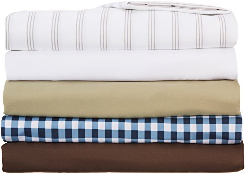 AmazonBasics FLT, Hoja de Microfibra,180 x 260 + 10 cm,Gingham Plaid