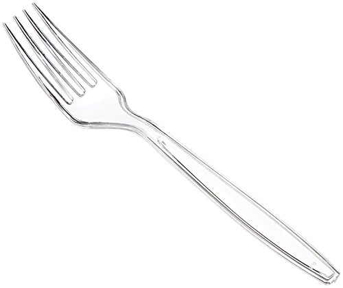 AmazonBasics - Juego de 150 cubiertos desechables (plástico, 50 tenedores, 50 cucharas, 50 cuchillos), Apta para lavavajillas