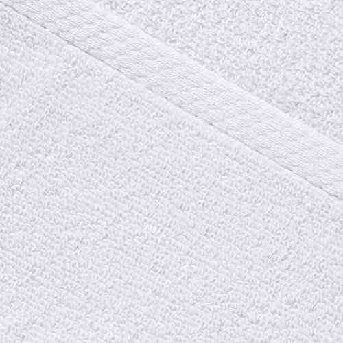 AmazonBasics - Juego de 4 toallas de secado rápido, 2 toallas de baño y 2 toallas de mano - Blanco