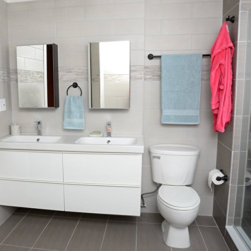 AmazonBasics - Juego de accesorios modernos para baño - 4 unidades - Bronce antiguo