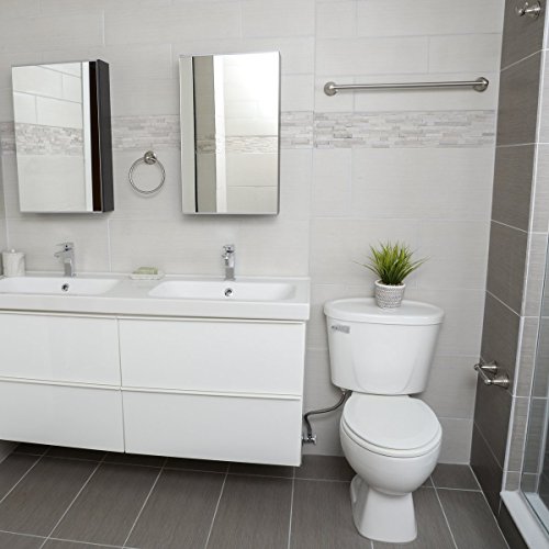 AmazonBasics - Juego de accesorios modernos para baño - 4 unidades - Níquel satinado