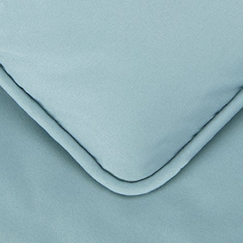 AmazonBasics - Juego de cama con colcha fruncida en pellizco, 220 x 250 cm, Azul (Spa Blue)