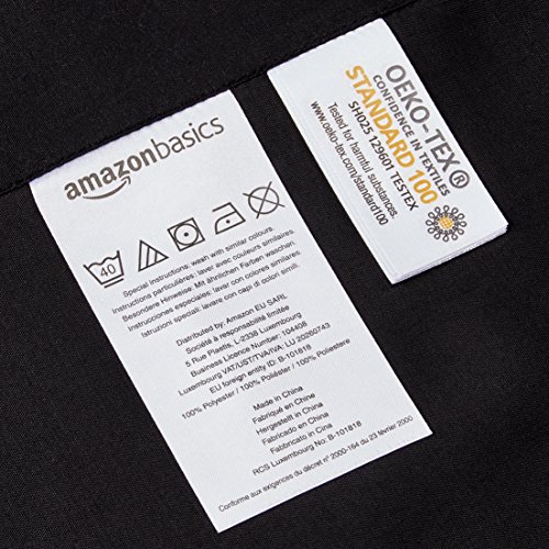 AmazonBasics - Juego de funda nórdica de microfibra ligera de microfibra, 260 x 220 cm, Negro (Black Aztec)