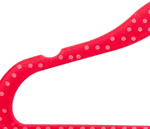 AmazonBasics - Perchas infantiles de terciopelo - Paquete de 30, Rosa (lunares)