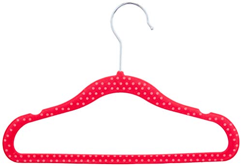 AmazonBasics - Perchas infantiles de terciopelo - Paquete de 30, Rosa (lunares)