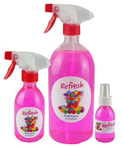 Ambientador, olor a chicle (3 unidades, 1 L, 250 ml y 125 ml)