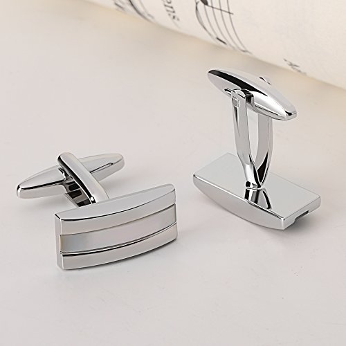 AmDxD Joyería Acero Inoxidable Camisa Hombre Gemelo Cufflink Calidad Alta Plata Elegante