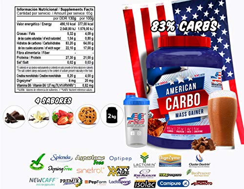American Suplement Carbo - carbohidrato - subidor de peso 2kg (CHOCOLATE)