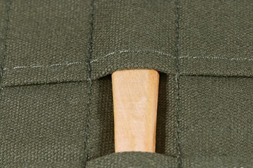 AMGOMH Estuche Pinceles 22 Ranuras Enrollable Organizadores de Brochas Bolsa de Pincel para Lápiz Pinceles de Pintura, Pinceles óleo, Pinceles Acuarelas, Pinceles Acrilico (Verde del Ejército)