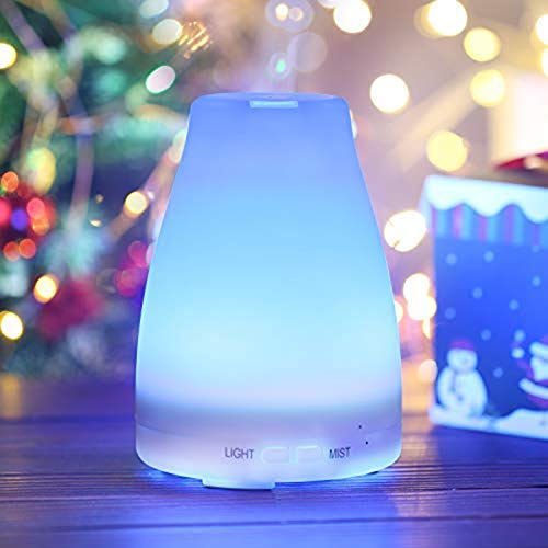 Amir Difusor de aceite, Aromaterapia Aceite Esencial Difusor Ultrasónico Mist humidificador con luces LED de color cambiante – Waterless – apagado automático portátil para el hogar, Yoga, Oficina, Spa, Dormitorio, sala de bebé