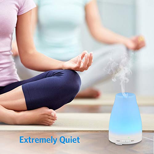Amir Difusor de aceite, Aromaterapia Aceite Esencial Difusor Ultrasónico Mist humidificador con luces LED de color cambiante – Waterless – apagado automático portátil para el hogar, Yoga, Oficina, Spa, Dormitorio, sala de bebé