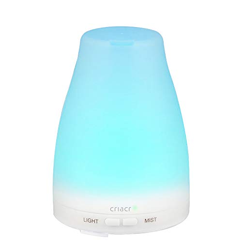Amir Difusor de aceite, Aromaterapia Aceite Esencial Difusor Ultrasónico Mist humidificador con luces LED de color cambiante – Waterless – apagado automático portátil para el hogar, Yoga, Oficina, Spa, Dormitorio, sala de bebé