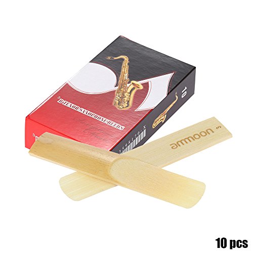 ammoon Piezas 10-pack 3.0 Fuerza las Cañas de Bambú para Bb Tenor Accesorios Saxofón Sax