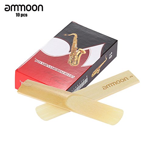 ammoon Piezas 10-pack 3.0 Fuerza las Cañas de Bambú para Bb Tenor Accesorios Saxofón Sax